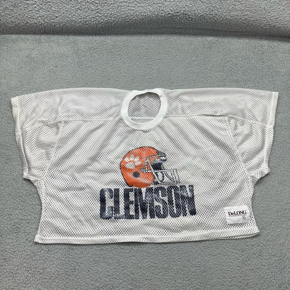 Vintage DeLong Clemson Tigers White Mesh XL Football Practice Jersey WPL8936‎